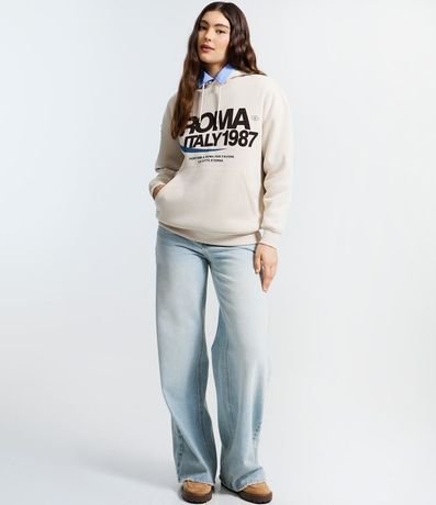 Buzo Algodón con Felpa Oversized y Estampado College 2