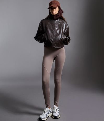 Campera Bomber en PU con Cuello Alto 6