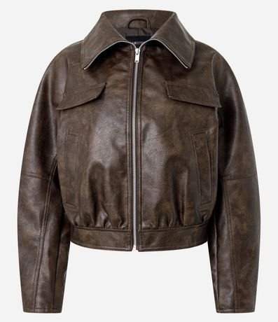 Campera Bomber en PU con Efecto Manchado 6