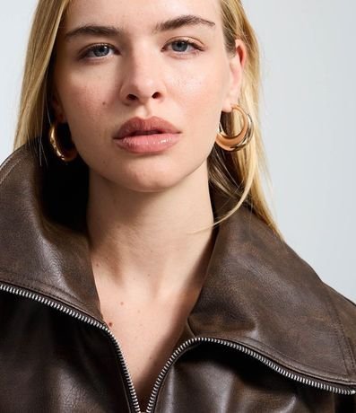 Campera Bomber en PU con Efecto Manchado 5