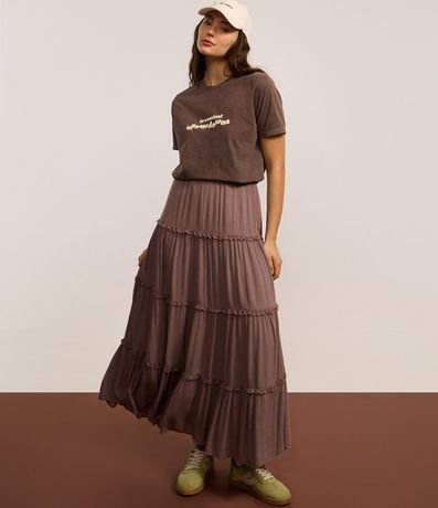 Pollera Long Midi en Viscosa con Volados y Textura 5