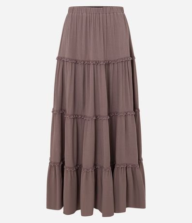 Pollera Long Midi en Viscosa con Volados y Textura 6