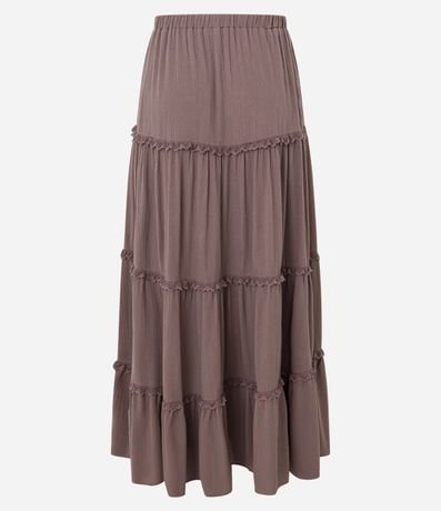 Pollera Long Midi en Viscosa con Volados y Textura 7