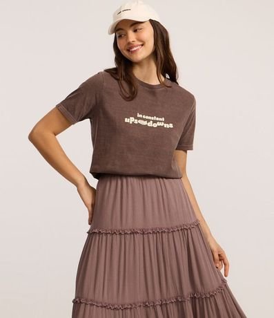 Pollera Long Midi en Viscosa con Volados y Textura 2