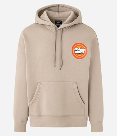 Saco en Algodón Felpudo con Estampa Piu Piu Monstro y Bolsillo Canguro 5