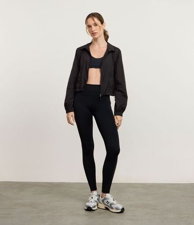 Campera Corta Viento Cropped Deportiva con Saco