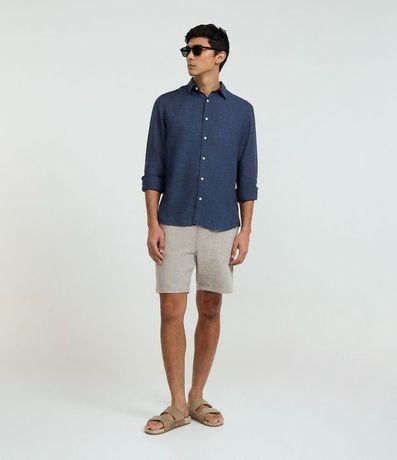 Camisa Comfort en Lino Puro con Cuello inglés 2