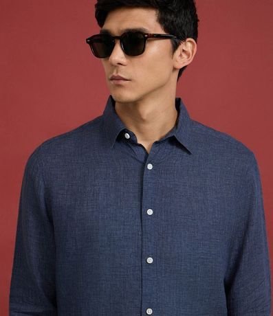 Camisa Comfort en Lino Puro con Cuello inglés 5