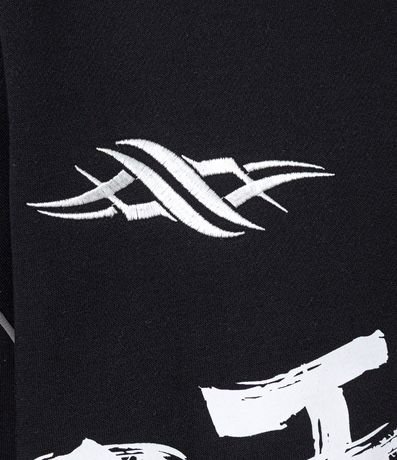 Saco Algodón con Felpa Estampado Lettering Japonés y Bordado 3