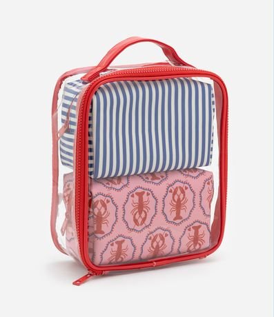 Kit 03 Neceser Grande y Rectangulares de Médias Estampadas