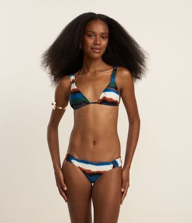 Bikini Top Triangular Fruncido Alargada con Estampa Aquarelada 3