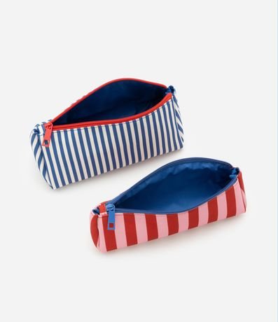 Kit 03 Neceseres con Tamaños Diversos con Rayas Contrastantes 5