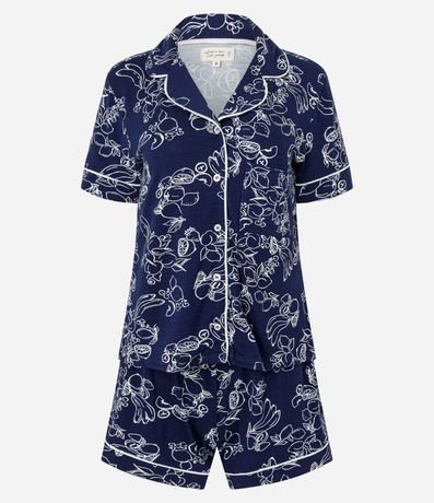 Pijama Short Doll Americano en Viscolycra con Estampado Floral 4