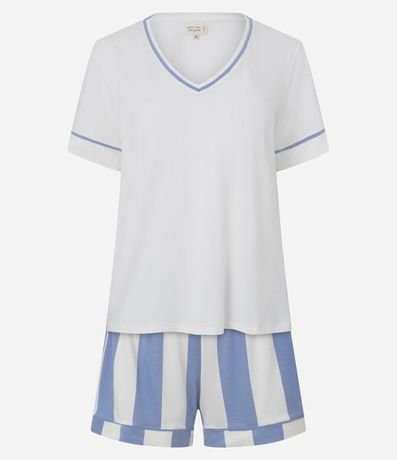 Pijama Americano Short Doll con Estampado Rayada