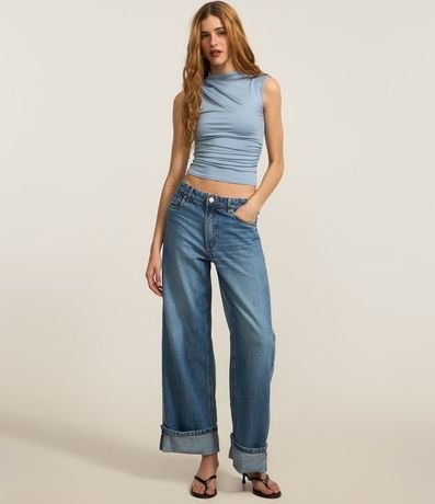 Blusa sin Manga en Jersey con Drapeados Laterales 2