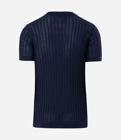 Remera Regular en Algodón con Textura y Efecto Punto 6