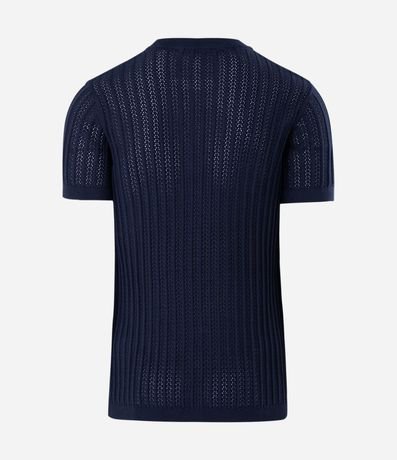 Remera Regular en Algodón con Textura y Efecto Punto 7