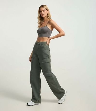 Top Cropped de Poliamida con Breteles Finos