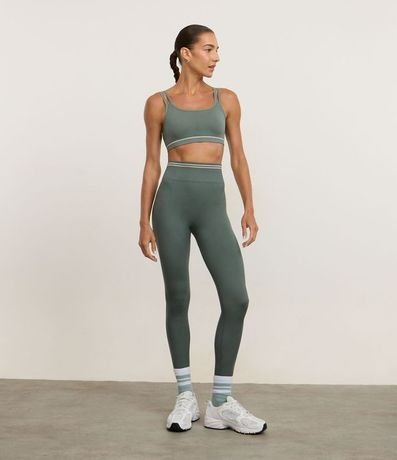 Top Deportivo Seamless con Correas Dobles y Raya en la Barra 2