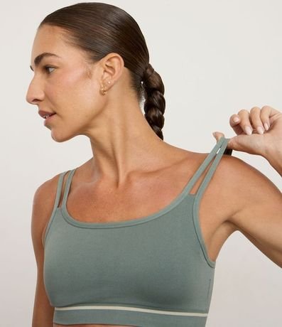 Top Deportivo Seamless con Correas Dobles y Raya en la Barra 3