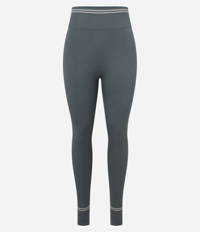 Pantalón Legging Deportiva Seamless con Rayas en la Cintura Baja 6