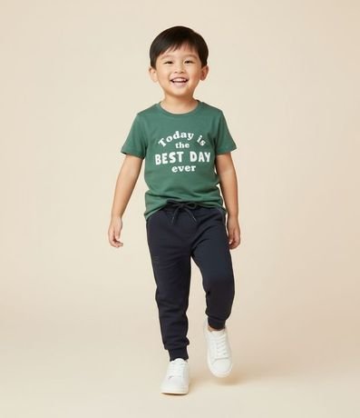 Pantalón Infantil Jogger en Microfibra con Cremallera y Tape - Talle 1 A 6 años