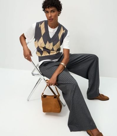 Pantalón Pantalona en Modal con Raya de Tiza 5