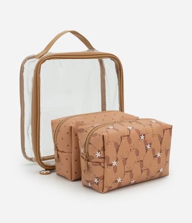 Kit 03 Neceseres con Estampa de Carpinchos