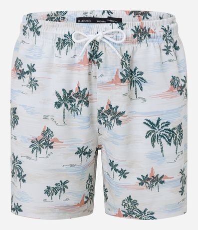Bermuda Playera en Microfibra con Estampa de Palmeras 4
