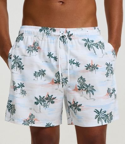 Bermuda Playera en Microfibra con Estampa de Palmeras 2