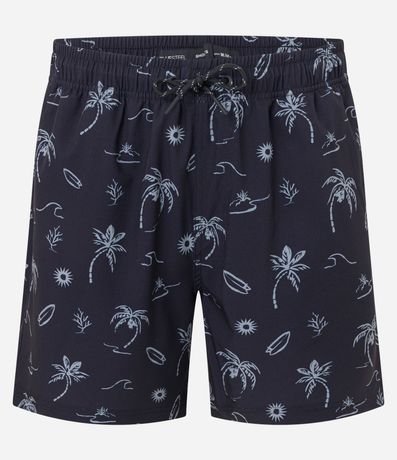 Bermuda de Playera con Estampa de Palmeras y Olas 4