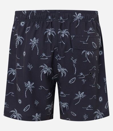 Bermuda de Playera con Estampa de Palmeras y Olas 5