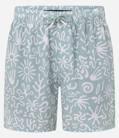 Bermuda de Baño en Microfibra con Estampa Abstracta Organica 4