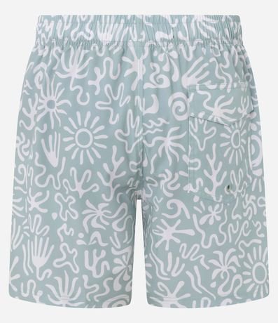 Bermuda de Baño en Microfibra con Estampa Abstracta Organica 5