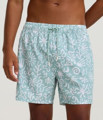 Bermuda de Baño en Microfibra con Estampa Abstracta Organica 2