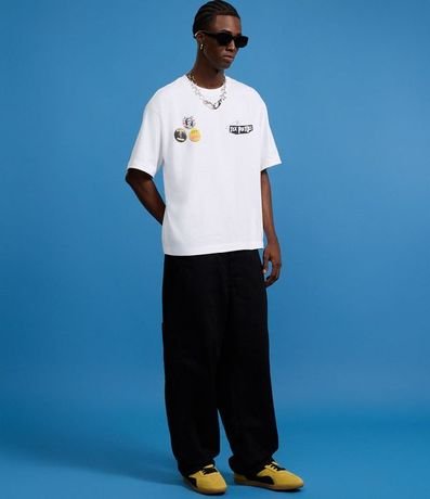 Pantalón Skater en Sarga con Recortes Deslocados y Bolsillos Grandes 4