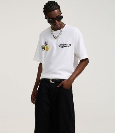 Pantalón Skater en Sarga con Recortes Deslocados y Bolsillos Grandes 5