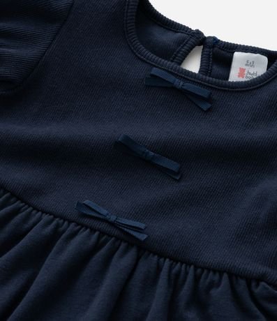 Vestido Infantil Balonê con Aplicación de Lacitos - Talle 0 a 18 Meses 7