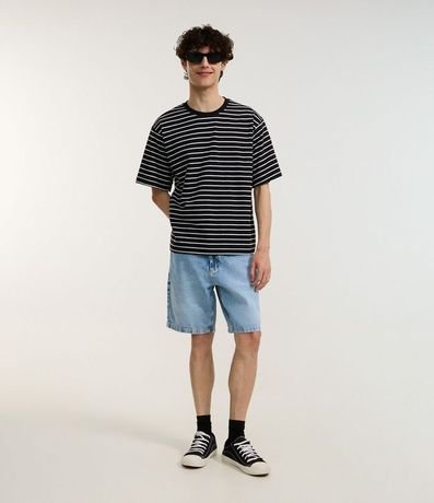 Bermuda Slim en Jeans con Bolsillos