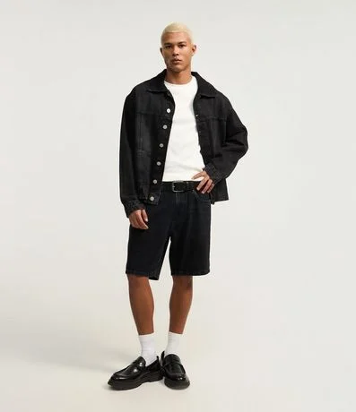 Bermuda Slim en Jeans con Bolsillos