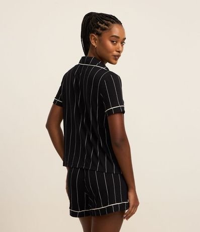 Pijama Short Doll en Viscolycra Rayada con Bieses Contrastantes 5