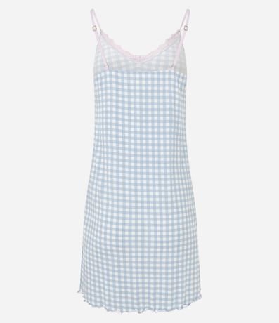 Camisón en Viscolycra Combretel Fino y Estampa de Cuadros Vichy 7