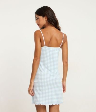 Camisón en Viscolycra Combretel Fino y Estampa de Cuadros Vichy 4