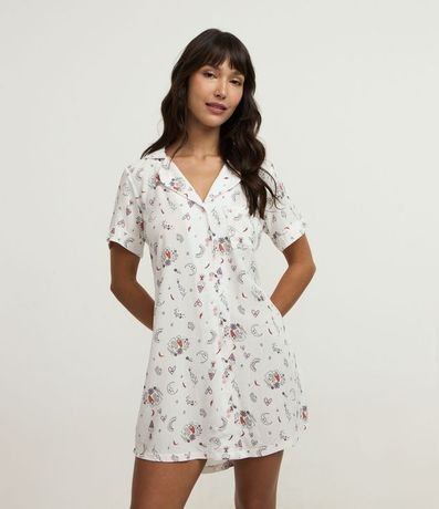 Camisón Americana en Viscosa con Estampa Mística