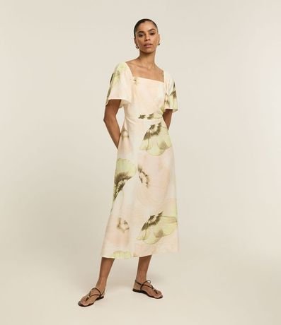 Vestido Long Midi con Estampa Mariposas 1