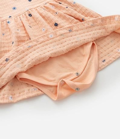 Vestido Body Infantil con Estampa Floral y Texturizado - Talle 0 a 18 Meses 9