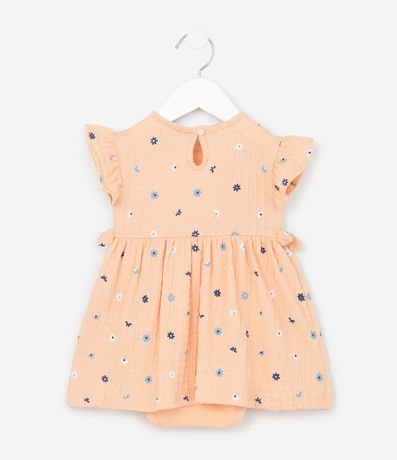 Vestido Body Infantil con Estampa Floral y Texturizado - Talle 0 a 18 Meses 3