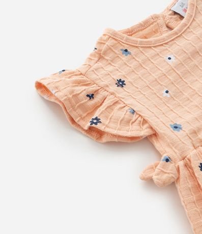 Vestido Body Infantil con Estampa Floral y Texturizado - Talle 0 a 18 Meses 7