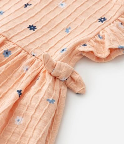 Vestido Body Infantil con Estampa Floral y Texturizado - Talle 0 a 18 Meses 8
