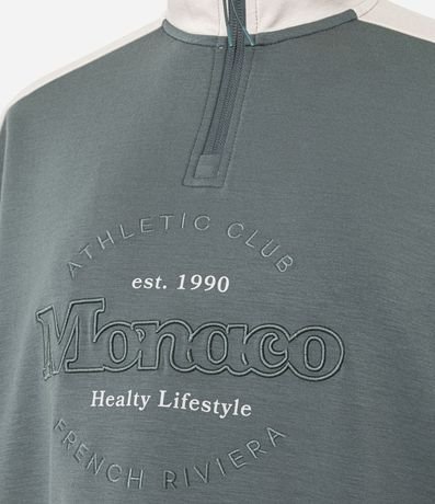 Buzo Deportivo Cuello Alto con Cremallera y Estampado Central 6